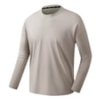 thumbnail image 2 of AherBiu Plus Size Men's Long Sleeve Shirts Crewneck Quick Drying Lightweight Athletic Tees Running Workout Active Pullover Tops, 2 of 7