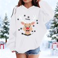 thumbnail image 2 of Toddler Girls Graphic Hoodie Merry Christmas Print Hooded Sweatshirt Festive Pullover Top Fall Fashion Clothing Size 2-3T ,White, 2 of 5