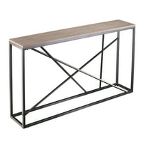 SEI Furniture Arendal 52" Faux Stone Top Console Table in Gray and Tan