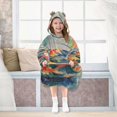 thumbnail image 7 of FORMRS Wearable Blanket Hoodie with Sleeves for Kids Cozy Flannel Sweatshirt, Green Goldfish, 7 of 7