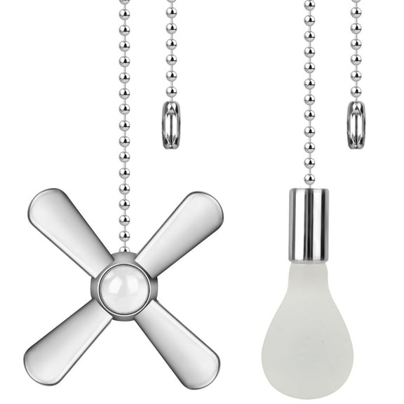 12" Ceiling Fan Pull Chain - Fan and Light Bulb Shaped Pendants