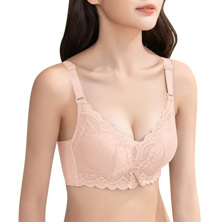

JDEFEG Bra Set Womens Bras No Underwire Padded Lace Adjusted Lingerie Women s Thickened Bra with Small and Large Side Underwear Women Push Up Bras for Women Nylon Spandex E S