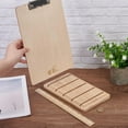 thumbnail image 3 of Wooden Clipboard Holder 9.45x5.5x0.7inch PapayaWhip Color Bamboo Clipboard Holder with 5 Slots Rectangle Bamboo Organizer Stand for Documents Office Classroom Tabletop Display PapayaWhip, 3 of 5