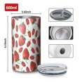 thumbnail image 4 of 20oz Coffee Tumblers Strawberry Plants Fruit White Pattern Stainless Steel Vacuum Insulated Travel Tumbler Coffee Cups Mug with Lid and Straw with Cleaning Brush for Cold & Hot Drinks, 4 of 5