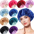 thumbnail image 1 of Gorro de seda satinada para dormir, gorros para mujer, 10 unidades, 1 of 7