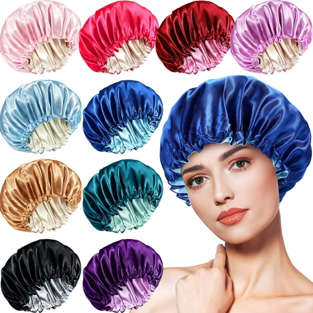 Gorro de seda satinada para dormir, gorros para mujer, 10 unidades