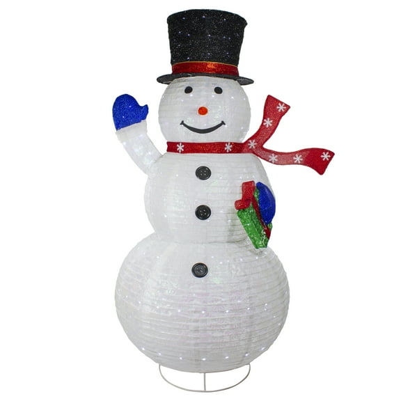 Northlight LED Lighted Iridescent Twinkling Snowman Outdoor Christmas Decoration - 71"