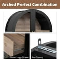 thumbnail image 4 of LUMAMIN Arched Bookcase, 71" Farmhouse Bookshelf Display Cabinet with Door Shelves, Adjustable Shelves, Hidden Drawer & Glass Door, Black, 4 of 9