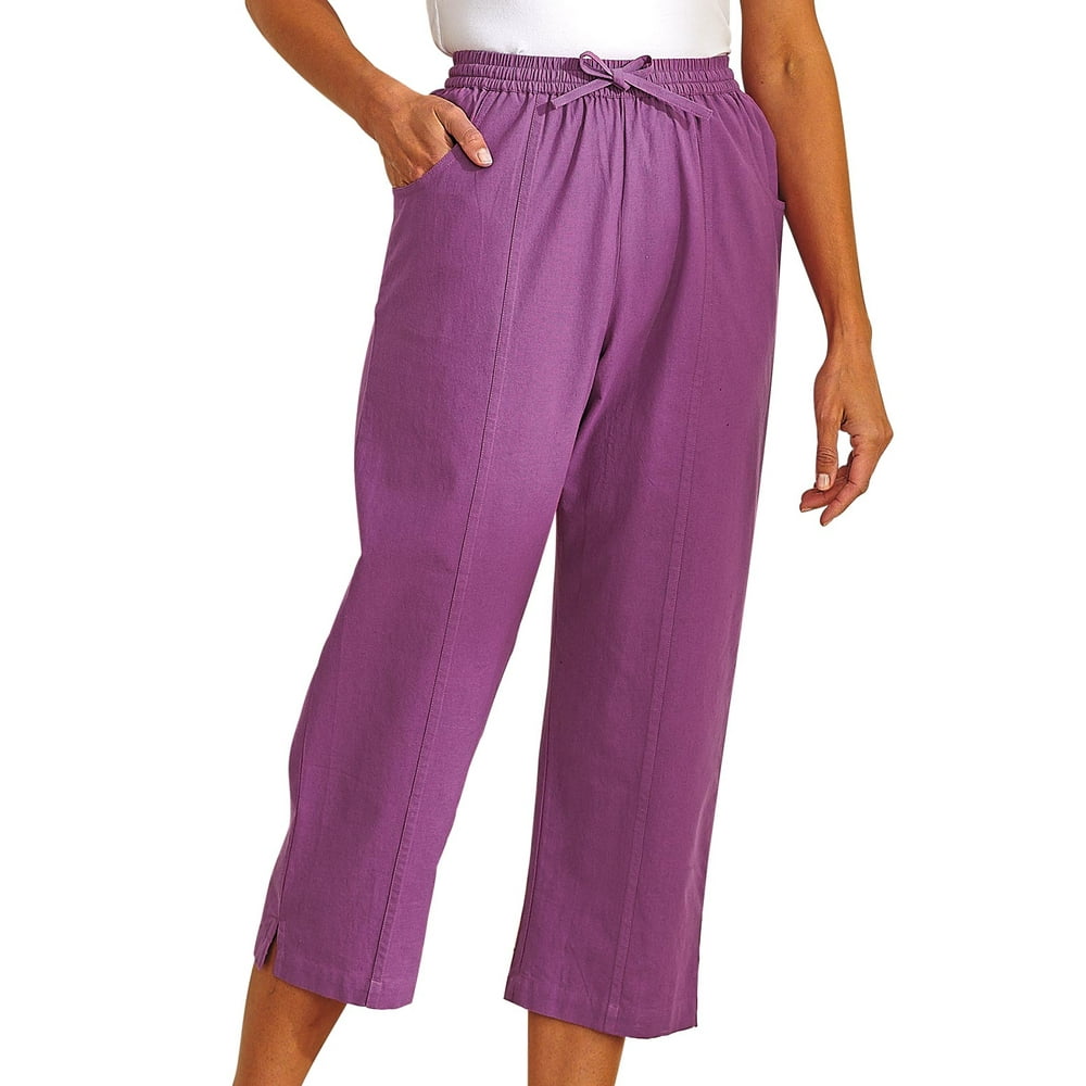 Easy Essentials - Drawstring Capri Pants with Pockets for Women ...