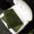 thumbnail image 4 of TABLETREANDS 1Ud Manta De Lana Gruesa Color Verde Oliva Doble Cara Para, 4 of 6