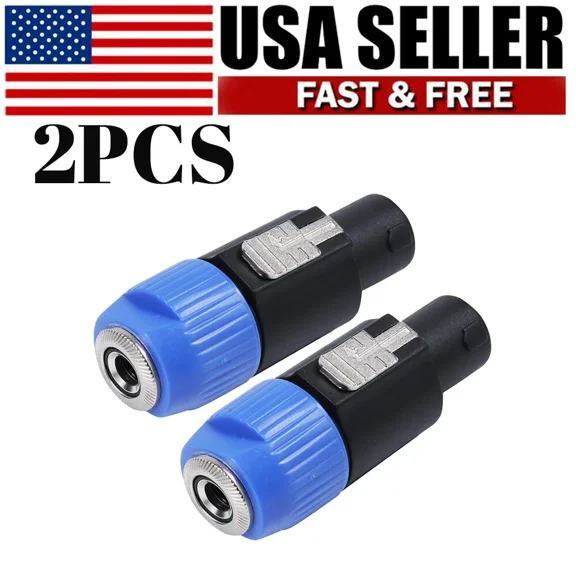 2Pcs Speakon To 1/4" Inch Connector Plug Pro Speak-On Male To 1/4 Female Adapter