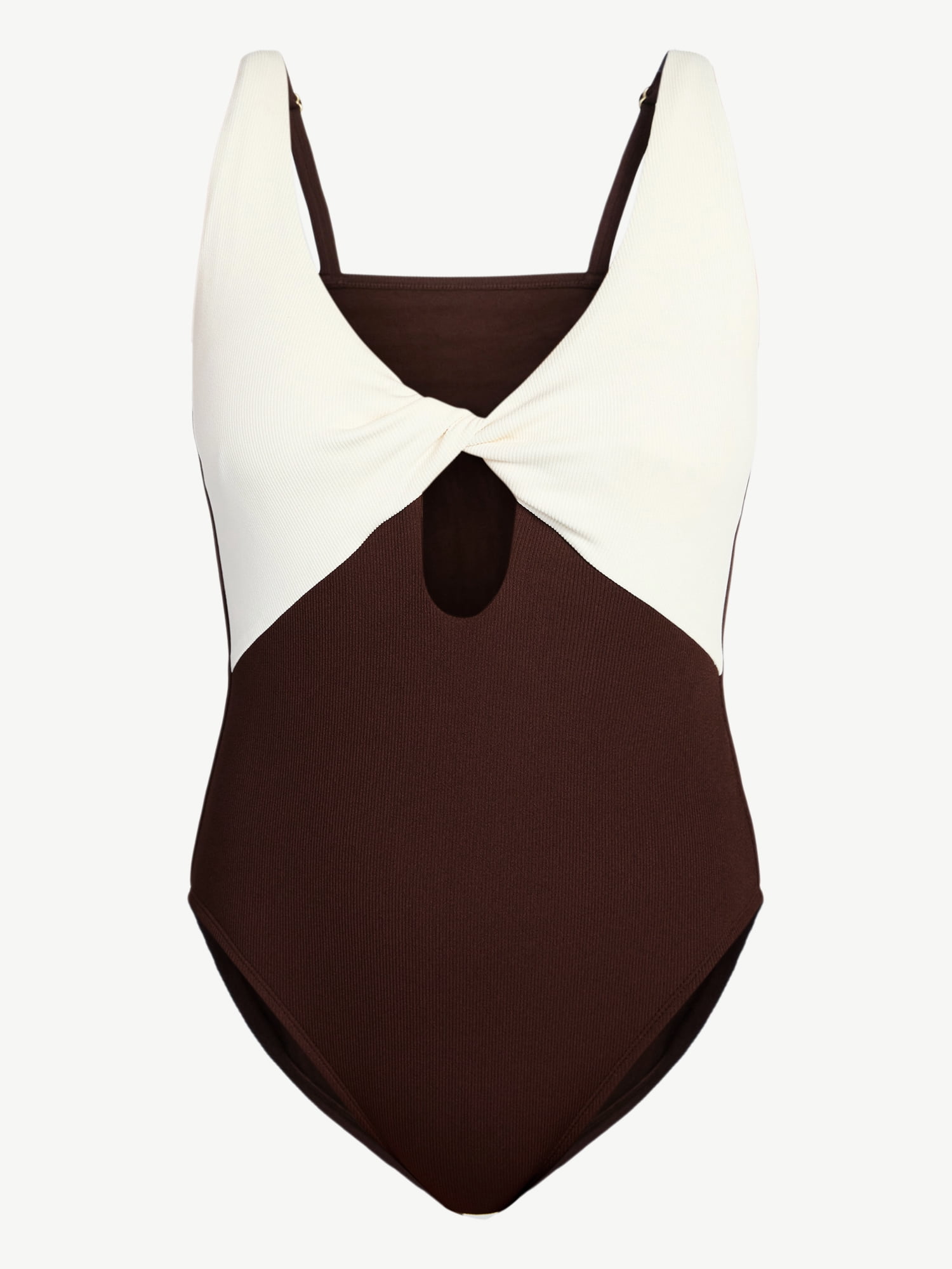 Time and Tru Women's and Women's Plus Collections Twist Front One Piece Swimsuit, Sizes XS-3X