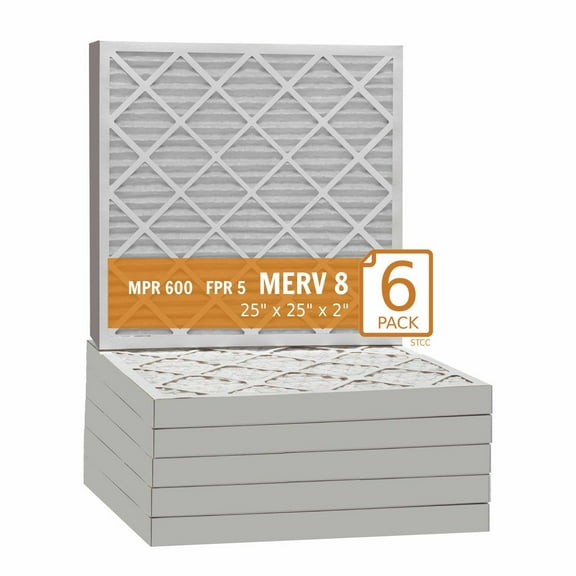 25x25x2 Key Pleat Purolator Air Filter - MERV 8 (6 Pack)