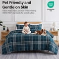 thumbnail image 6 of Southshore Fine Living, Inc. Vilano Plaid Collection - King Comforter Set, Premium Bedding, All-Season Down Alternative, Soft Coverlet, Oversized 3-Piece California King Size Comforter Set, Blue, 6 of 9