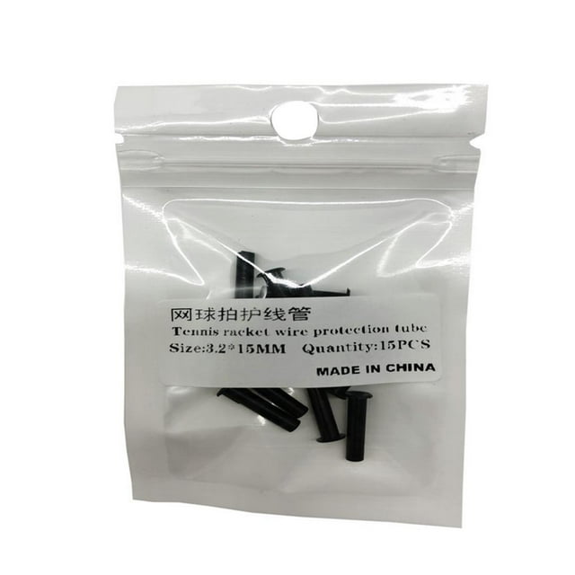 Ojal de raqueta de tenis de 15 piezas, ojal de raqueta universal, protección de cuerda negra 3.2x15mm Zulema Rejillas de raquetas de tenis