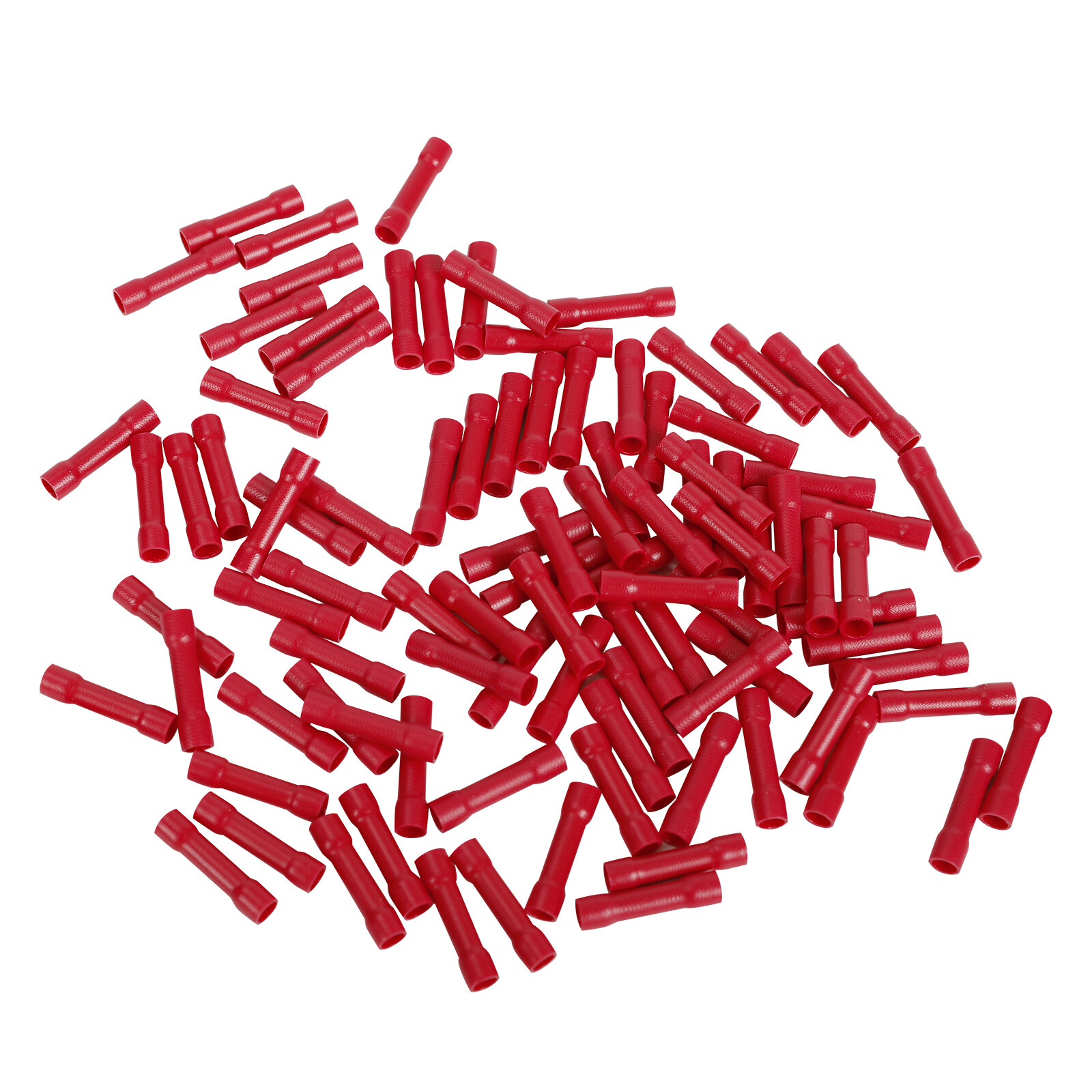1000Pcs 22-18 Gauge AWG Ga Wire Butt Connectors Vinyl Car Radio Terminals Red