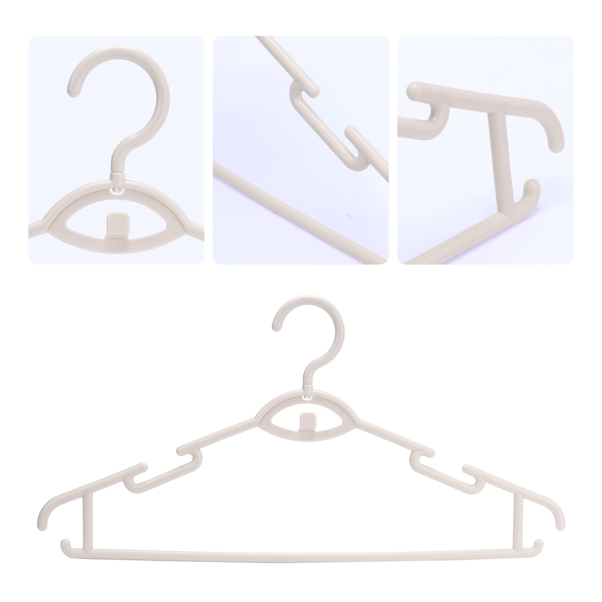 Unique Bargains Plastic Non-Slip Hangers Space Saving Clothes Hangers 30 Packs Khaki