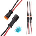 thumbnail image 2 of 6 Pares DT 2 Pin Pigtail Kit Macho Hembra Conector Adaptador Enchufe ArnéS de Cableado para Barra Luces LED Trabajo Accesorios, 2 of 5