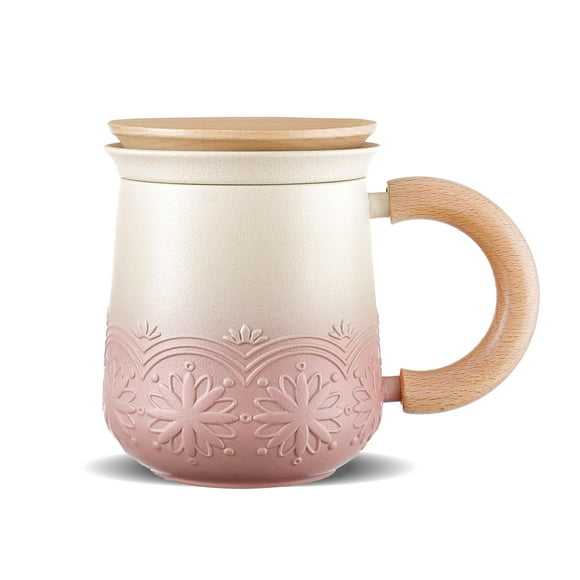 Tea Mug with Infuser and Lid for Loose Leaf Tea Steeper