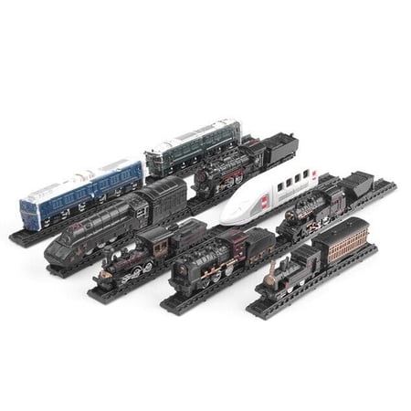 9Pcs/Set Assembled Train Model Nostalgic Classic Steam Train Simulation Toys