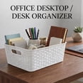 thumbnail image 4 of Plastic Rattan Storage Box Basket Organizer Large #ba426-6 - White Pack of 6, 4 of 7