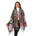 thumbnail image 3 of FORMRS Womens Scarf Winter Soft Long Big Warm Shawls Wrap Tassel Scarves, Vibrant Flowers Pattern, 3 of 9
