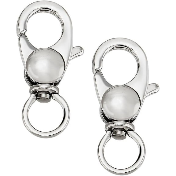 2 pc Tarnish Resistant 304 Stainless Steel Swivel Lobster Claw Clasps Swivel Snap Hooks Stainless Steel Color 25x11x6mm Hole: 6mm