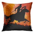 thumbnail image 1 of RYLABLUE Red Country Cowboy on Horse Ride Western America Throw Pillowcase Cushion Case Cover, 1 of 1