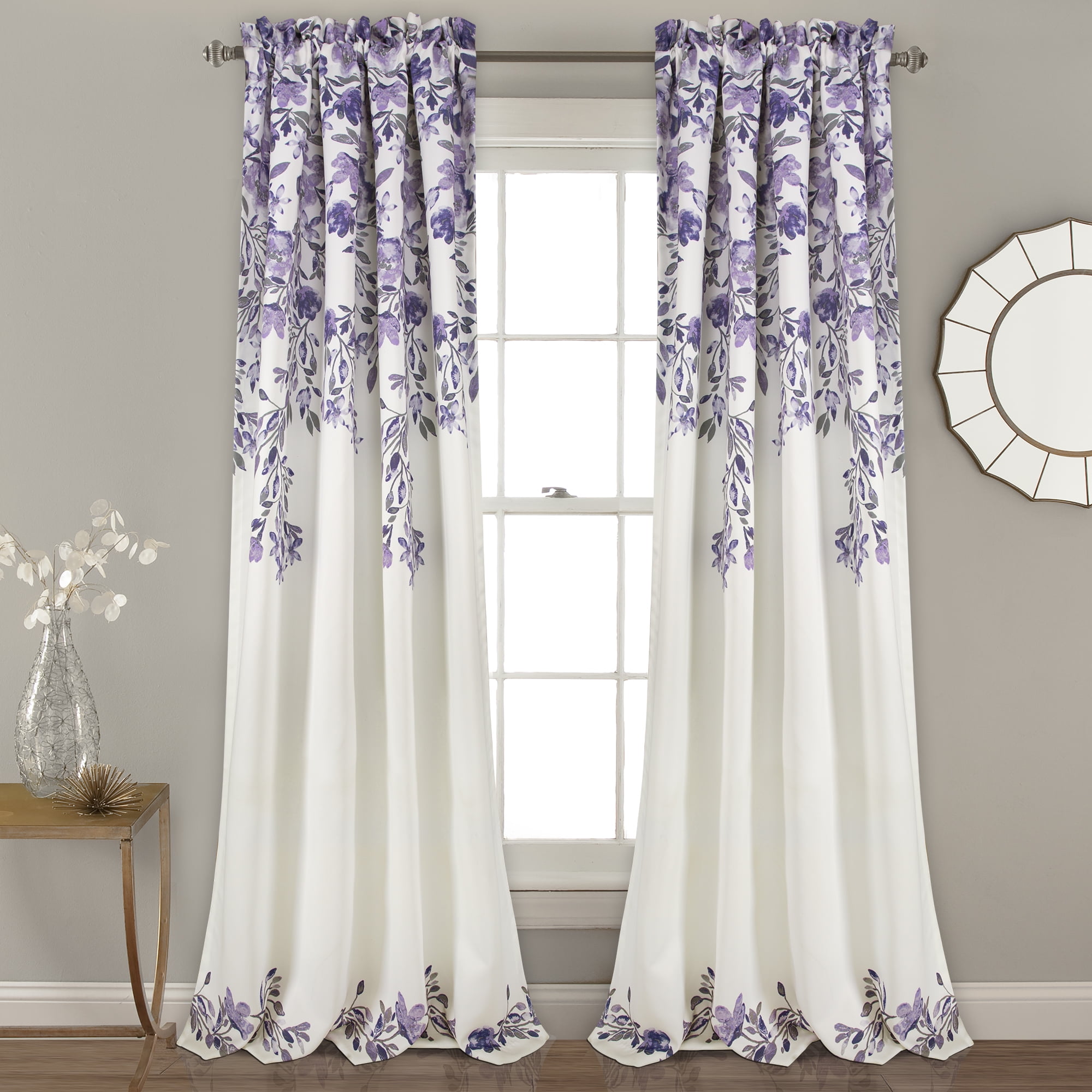 84" H Solid Purple Bedroom/Living Room Velvet Curtain Drapes Panel w/Rod Pocket 