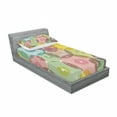 thumbnail image 3 of Ambesonne Vintage Fitted Sheet & Pillow Sham Set, Rainbow Color Geometric, Full, Multicolor, 3 of 3