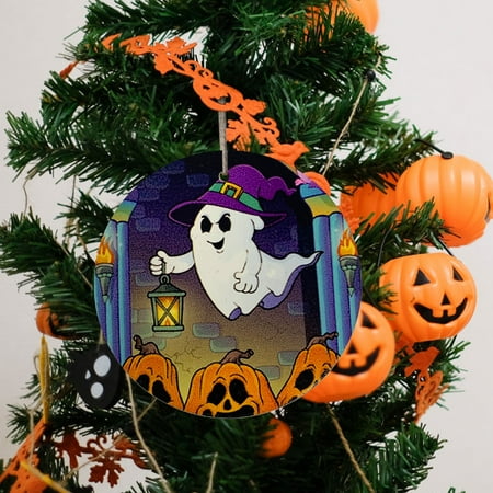 

NBHOME Halloween Decorations Halloween Pendant Pendant Decoration Halloween Wooden Hanging Tag