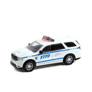 New York City Police Department 2019 Dodge Durango, White with Blue Stripes - Greenlight 42980F/48 - 1/64 scale Diecast Model Toy Car