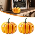 thumbnail image 3 of 4Pcs Artificial Yellow Pumpkins, 3.1 Inch Lifelike Faux Gradient Pumpkin Decor, Reusable Thanksgiving Autumn Harvest Table Mantel Centerpiece Ornaments, 3 of 5