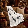 thumbnail image 3 of Playful Boston Terrier Puppies Cartoon Illustration Dog Lover, Playful Pet Portrait Pattern, Warm Flannel Blanket for Living Room and Bedroom, Dog Lovers Just Because Gift, Pet Lover Home Decor, 3 of 9