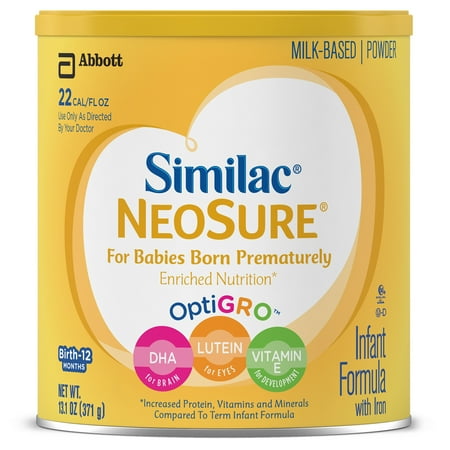 Similac NeoSure Infant Formula with Iron, For Babies Born Prematurely, Powder, 13.1 oz (Pack of 6)