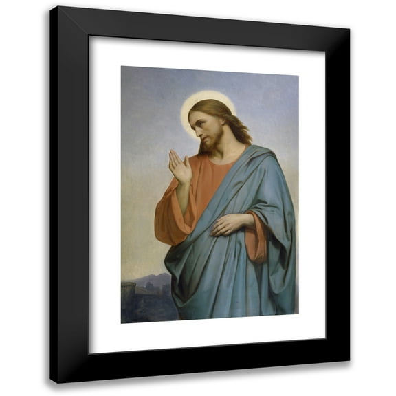 Ary Scheffer 11x14 Black Modern Framed Museum Art Print Titled - Christ Weeping Over Jerusalem (1849)