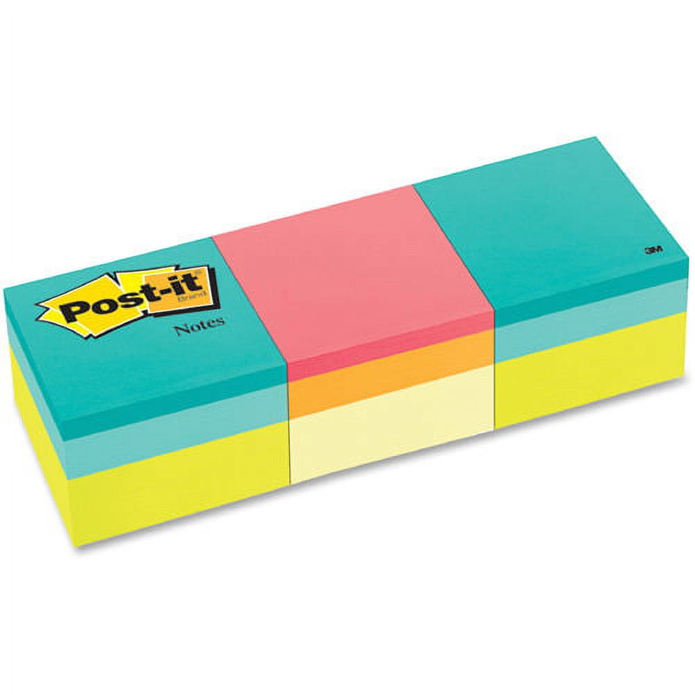 Post-it Adhesive Square Sticky Notes, 2" x 2", Green Wave, 3 Pads