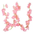 thumbnail image 4 of Morttic 180CM Artificial Cherry Blossom Vines Silk Rattan Fake Dreamy Flower Hanging Wedding Decor Garland Plant on Walls Doors Swings Mirrors, Dark pink, 4 of 6