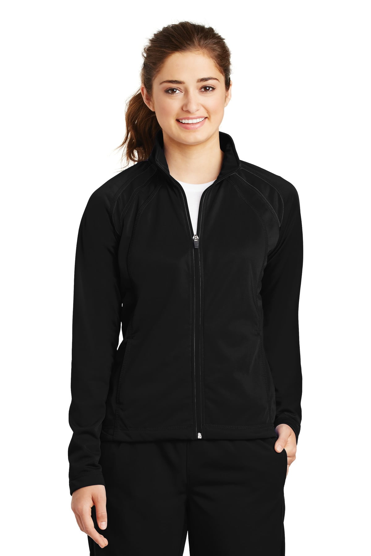 Sport-Tek® Ladies Tricot Track Jacket. Lst90 Black/Black M | Walmart Canada