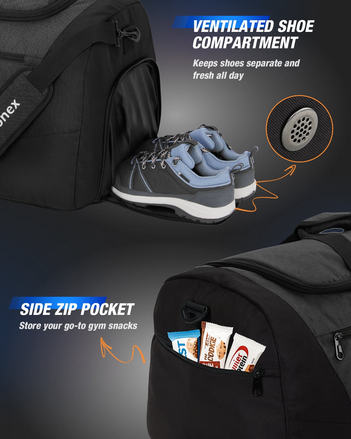 Gonex 100L Gym Bag for Men Women, Water-Resistant Extra Large Sports Duffel Bag with Shoe Compartment & Wet Pocket for Fitness, Travel, Weeklong Trips