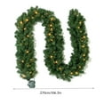 thumbnail image 3 of Green Artificial Norfolk Garland with LED Lights 8 Lighting Modes Indoor Outdoor Table Mantle Wall Decor Winter Holiday Garland Festive Home Decoration Year-Round Greenery, Green, 1pc, 3 of 6