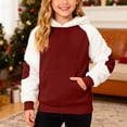 thumbnail image 2 of Tanghaowl Kids Hoodies Child Boys Girls Christmas Long Sleeve Patchwork Hooded Pullover Tops Keep Warm Sweatshirts Clothes 3-4 Years, 2 of 7