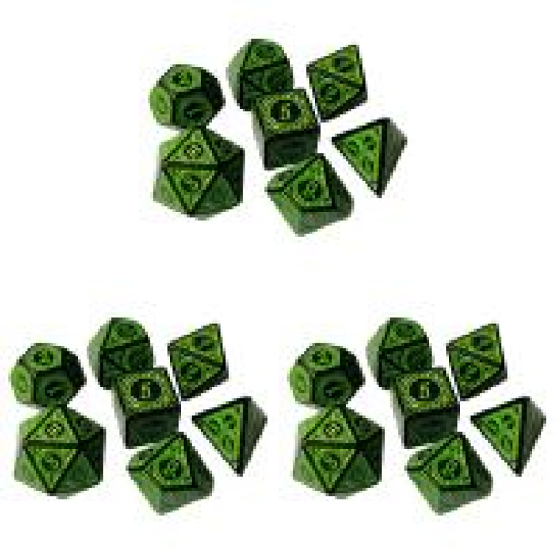 Juego 7 Dados Poliédricos Numéricos Acrílicos para Reunión Familiar () Verde