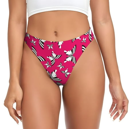 Rateoe Butterfly Pattern Seamless Women Underwear Thongs No Show Ladies Thong No Line Breathable Comfortable Panties Undies for Women-Medium