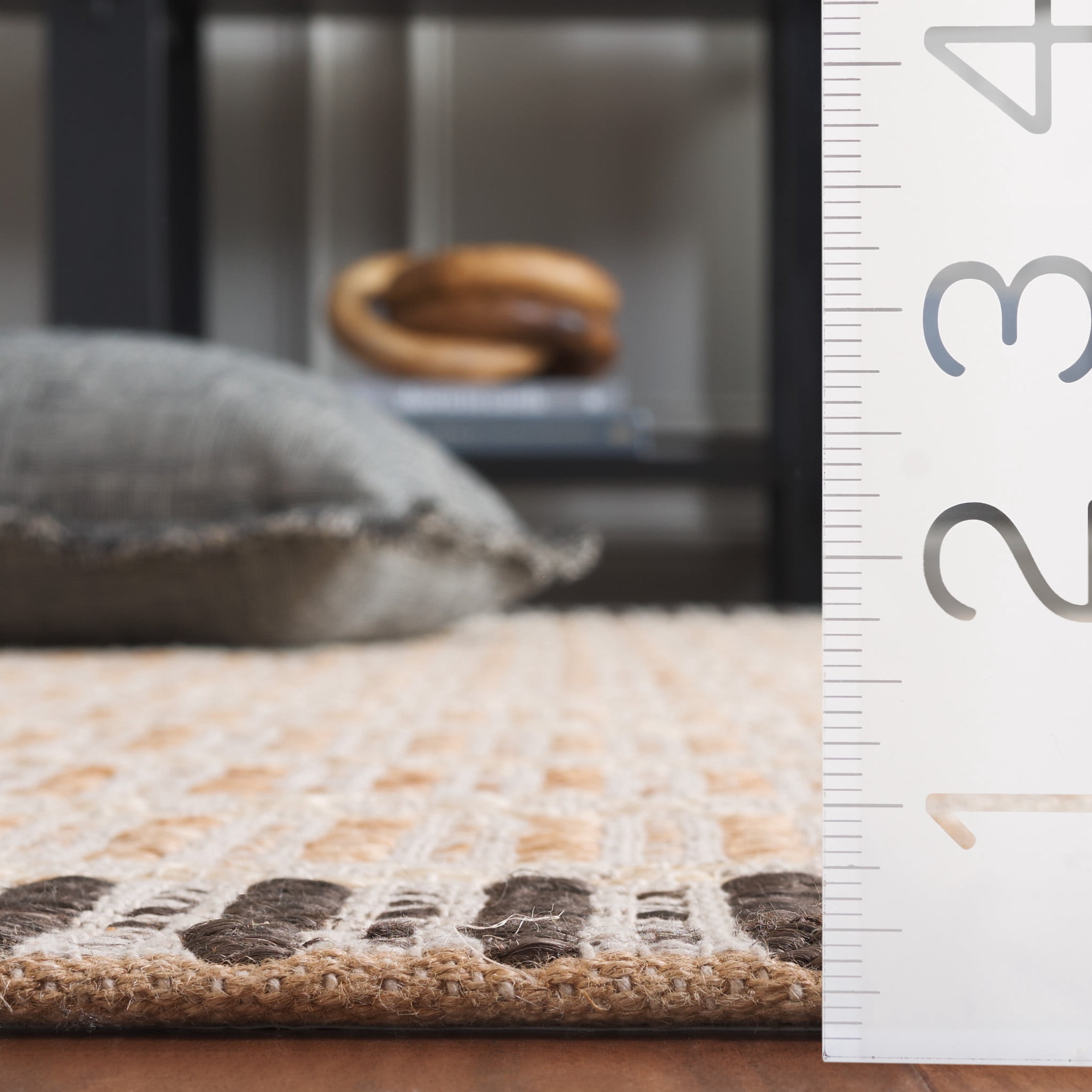 SAFAVIEH Natural Fiber Connor Striped Runner Rug, Natural/Charcoal, 2'3" x 8'