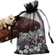 thumbnail image 1 of 100 bolsas de regalo de organza negra de 4 x 6 pulgadas con cordón, transparentes, para joyería, dulces, recuerdos de fiesta y bodas., 1 of 2