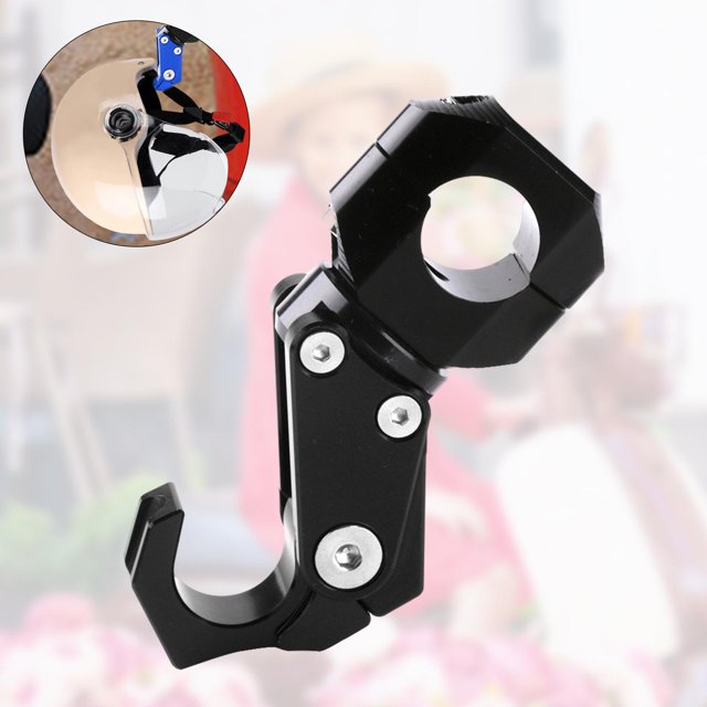 Metal Motocicleta Hogar Casco Soporte Aluminio Aleación Botella de Equipaje Negro 28mm Cola Gancho para motocicleta