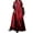 C Wine Red, variant on ZANZEA Women Long Sleeve Plaid Check/Printed/Plain Long Dress Kaftan Dresses