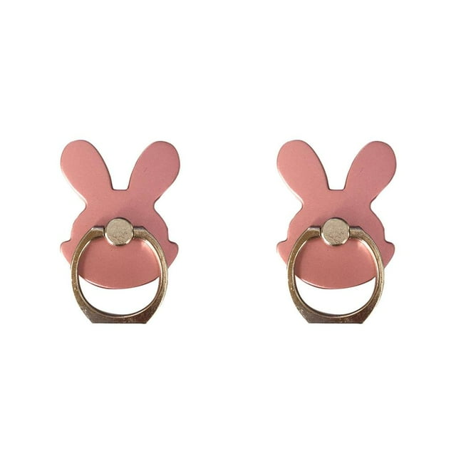 braveheart Cute Rabbit Aluminum Alloy Phone Stand Tablets Hand Grip Kickstand Mount Holder Rose gold 2Set