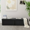 thumbnail image 4 of Homy Casa 2 Pack Foldable Storage Dresser Bench, Faux Leather Seat with Hidden Space, Black, 4 of 11
